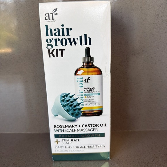 Artnaturals Other - Artnaturals Organic Rosemary & Castor Hair Growth Oil + Scalp Massager Set – Hai